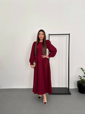 long-sleeve midi dress